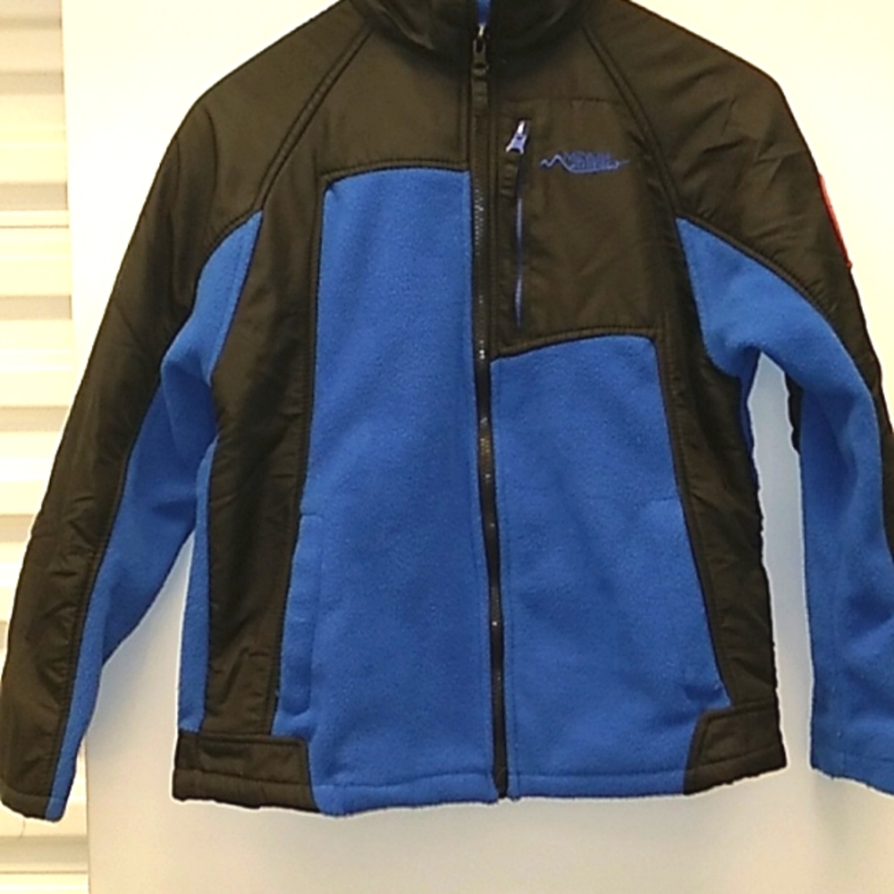 Minus Zero boys polar fleece jacket Medium blue and black